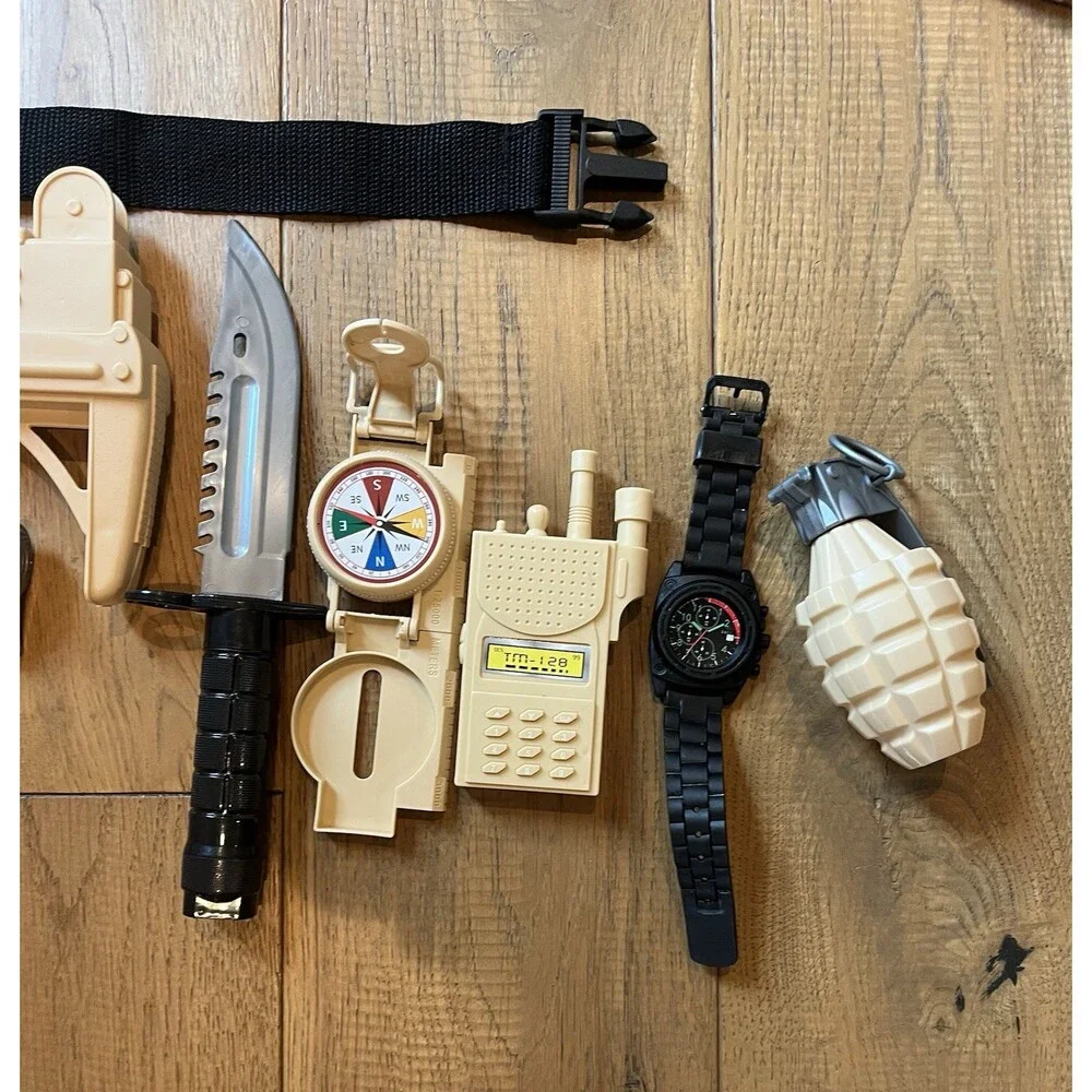 Army Military Combat Costume Kids Large Halloween + Accessories Open Box New